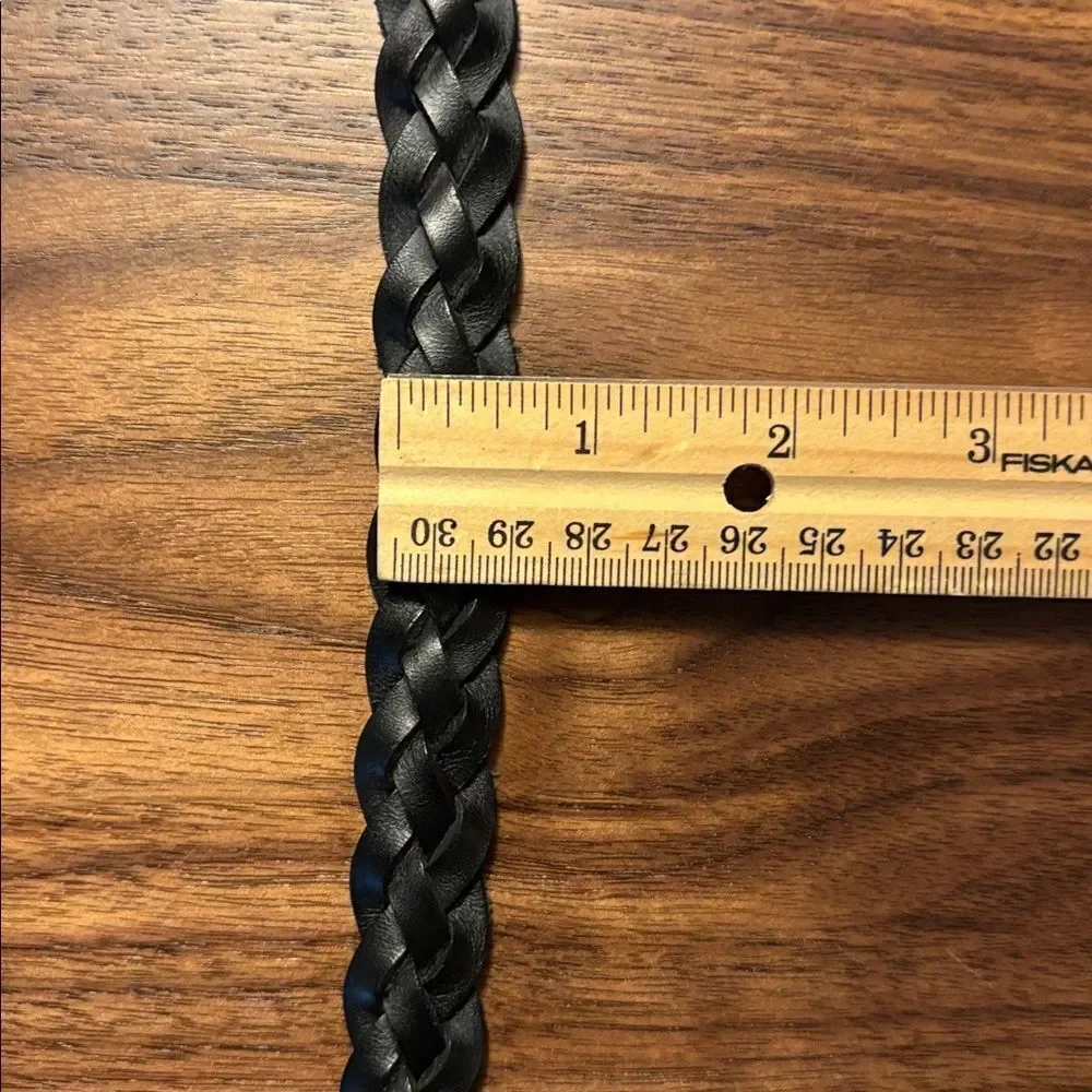 Braided Black Leather Belt